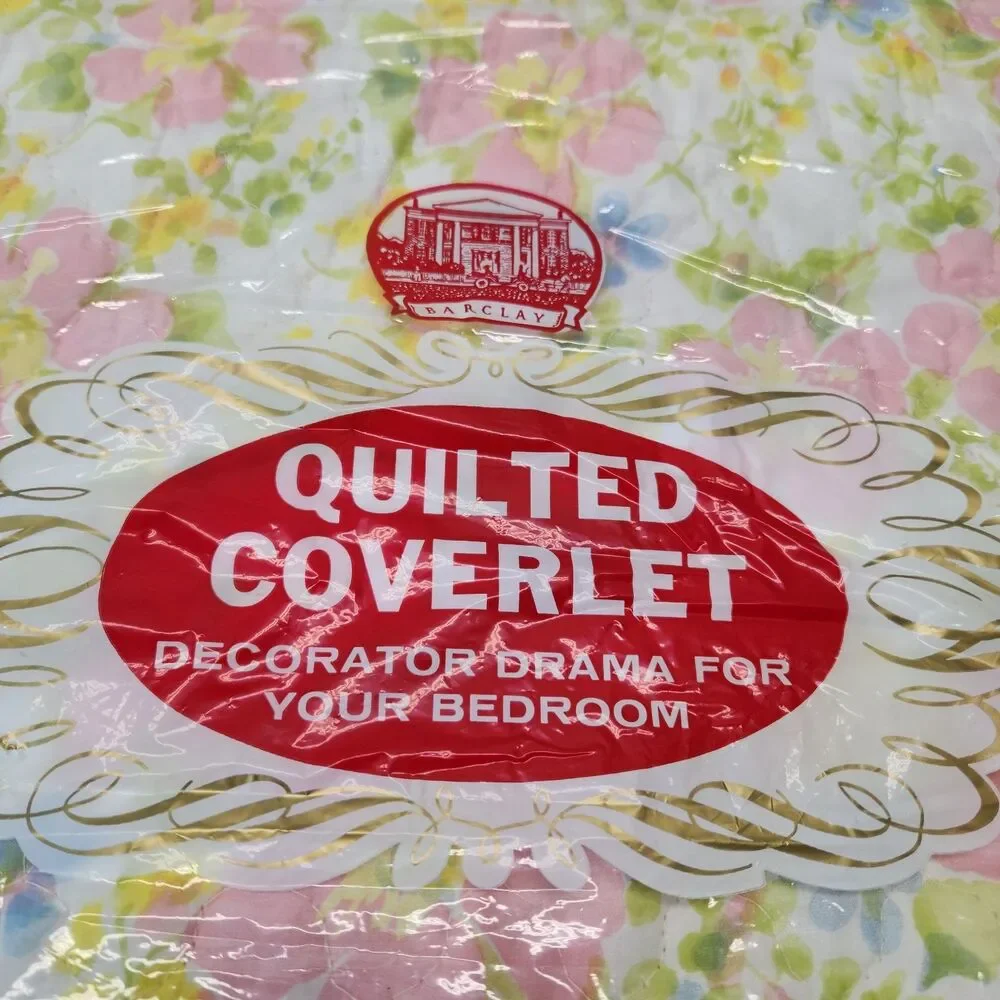 Vintage Barclay Home Full Quilted Coverlet Shadow Rose NEW 90